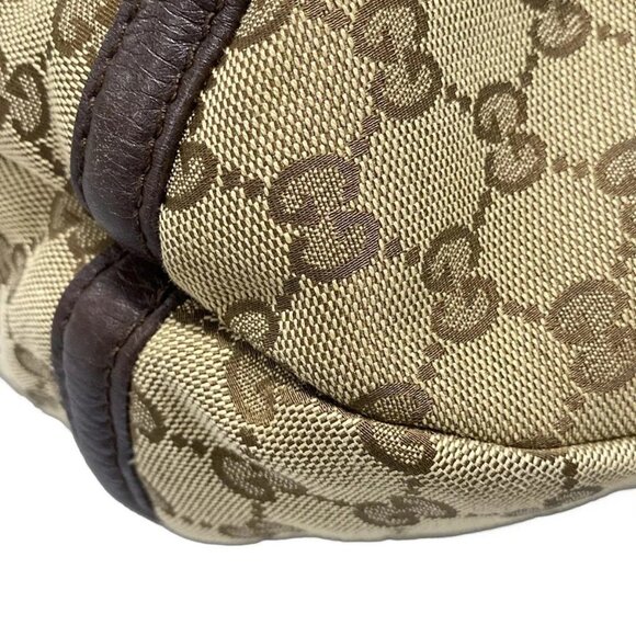 Auth GUCCI Techno Horsebit / GG pattern 240261 Beige Brown Dark Brown Jacquard - Picture 4 of 16